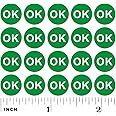 500+ Green Ok Stickers Small 0.4” Round Shape Adhesive Labels Warehouse Inventory Quality Control Check Tested Pass Approval Circle Dot Kiss Cut Test Approved