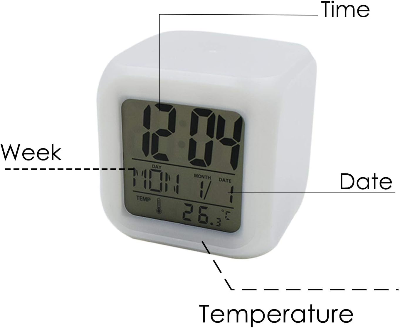 Digital Clocks & Clock Radios Glowing LED Color Change Digital Alarm
