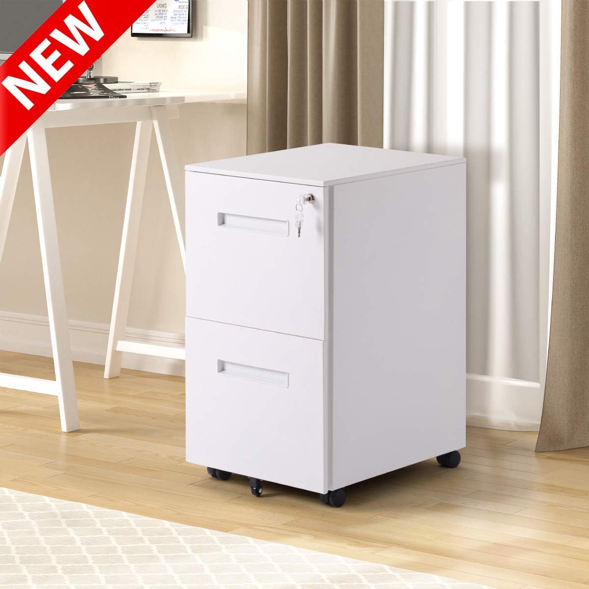 DANGRUUT 2 Drawer Metal Mobile File with Lock