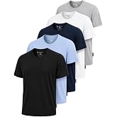 Liberty Pro 5 Pack Men's T-Shirts, Cotton Blend Crew Neck Lightweight &amp; Soft Tees, Moisture Wicking Every Day Casual Wear