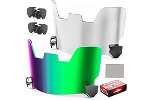 OYMLANX Football Helmet Visor - Clear & Green Dual Lens for Youth/Adult Helmets, ASTM F1938 Certified, Fits Schutt F7/Riddell SpeedFlex (2 Visors + Case)