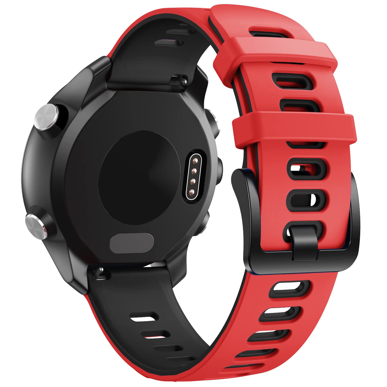 NotoCity for Samsung Galaxy Watch Active 2 Strap/Active/Galaxy Watch 42mm, Sports Strap for Garmin Vivoactive 3/Vivomove HR Sport/Forerunner 245/645(red-black)