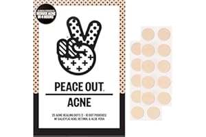 PEACE OUT Acne Healing Dots Helps Clear Blemishes Overnight, Fast Acting Hydrocolloid Pimple Patches for Breakouts with Salicylic Acid, Retinol and Aloe Vera, Award Winning Skincare Solution 20 Count