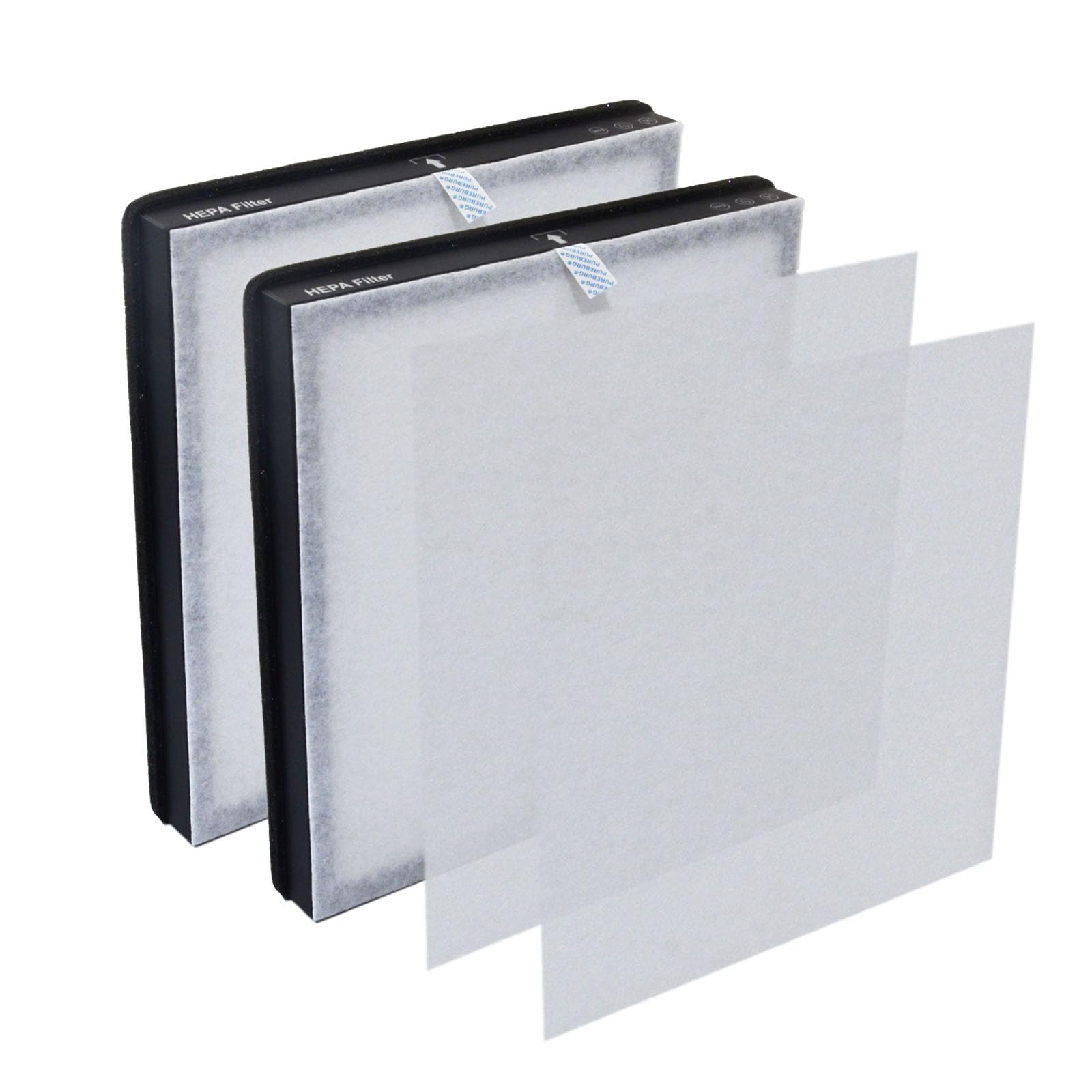 PUREBURG Replacement Filter Set Compatible with MORENTO HY4866 Air Purifier, True HEPA Activated carbon 2-IN-1 3-Stage Filtration