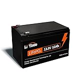 LiTime 12V 12Ah LiFePO4 Lithium Battery, Built-in