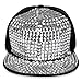 Vbiger Pyramid Plastic Studs Bling Flat Hip Hop Cap Rivet Spikes Hat Rock Punk (Red + Silver)