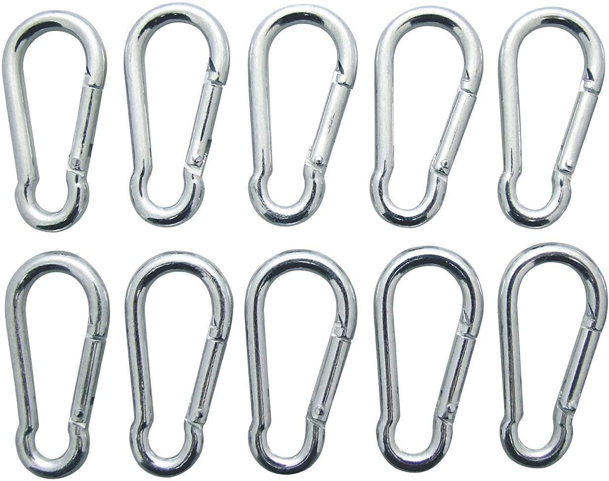 Shentian Pack of 10 Carabiner Na-und 60 x 6 Galvanised Climbing Hooks, mountaineering buckle