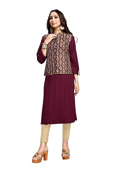 Uniform Sarees Corp Ethena Corporate Workwear for Urban Women| A-Line Kurta | Cotty | Leggings Maroon