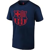 Icon Sports Barcelona FC Soccer Tee - Officially Licensed Unisex Adult Cotton Short Sleeve T-Shirt 120 Navy S