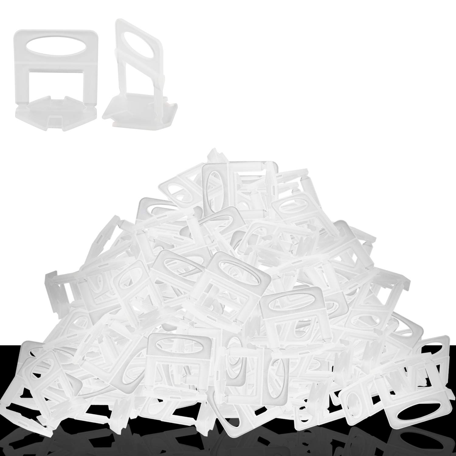Homtone 400PCS Tile Leveling System Clips 1/8" DIY Tiles Leveler Spacers for Professional Ceramic Tile and Stone Installation (3mm)