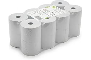 2 1/4" x 150' White Adding Machine Paper Rolls – One Ply Register/Calculator/10-Key Paper for Printing Calculators and Regist