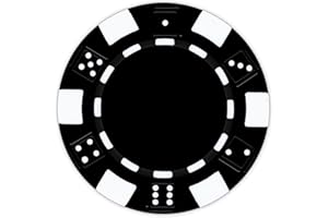 DA VINCI 100 Clay Composite Dice Striped 11.5 gram Poker Chips, Blank Black Chips for Direct UV Print or Hot Stamping (Black)