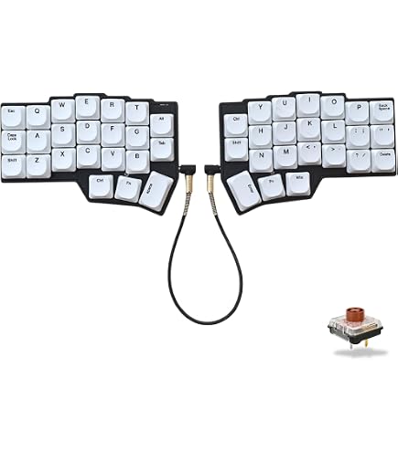 Amazon.com: YMDK Low Profile Split Chocolate Keyboard Corne V4.1