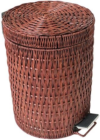 WWJ Fashion creative pedal bin. bedroom trash. covered bins , brown