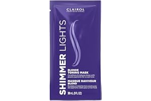 Clairol Professional Shimmer Lights Violet Toning Mask, Deep Conditions with Coconut, Jojoba & Argan Oil, 1 fl oz
