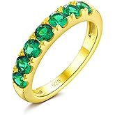 CAIDIKA Dainty Stackable Rings for Women 3.5mm Wide S925 Sterling Silver Created Birthstone Band Ring Wedding Anniversary Birthday Jewelry(with Box)