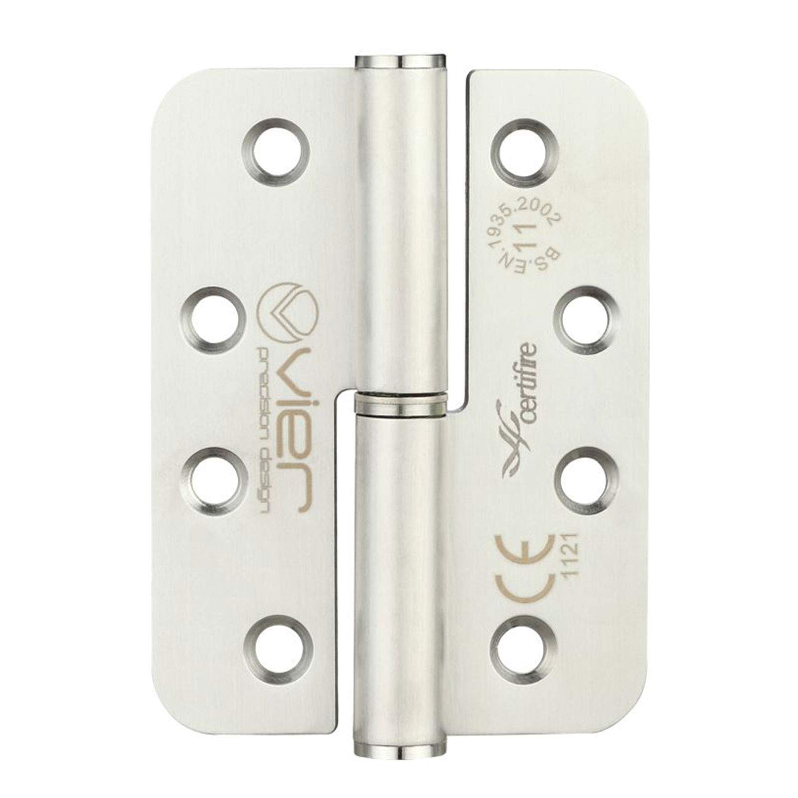 Grade 11 Lift Off Hinge Stainless Steel Radius - 102mm x 76mm x 3mm - Left Hand - Satin Stainless
