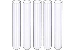 FunChem Glass Test Tubes, Pack of 100 Sturdy Round Bottom Clear Test Lab Tubes