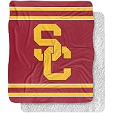 LOGOVISION Official Collegiate Primary Logo Collection Silky Touch Sherpa Back Super Soft Throw Blanket Collection