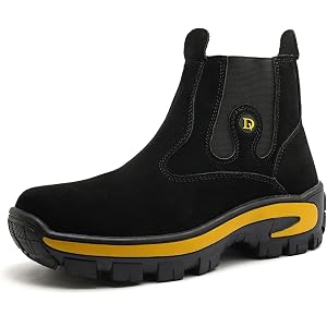 Mens Slip on Chelsea Boots for Men Comfortable PU Leather Outdoor Casual Boots