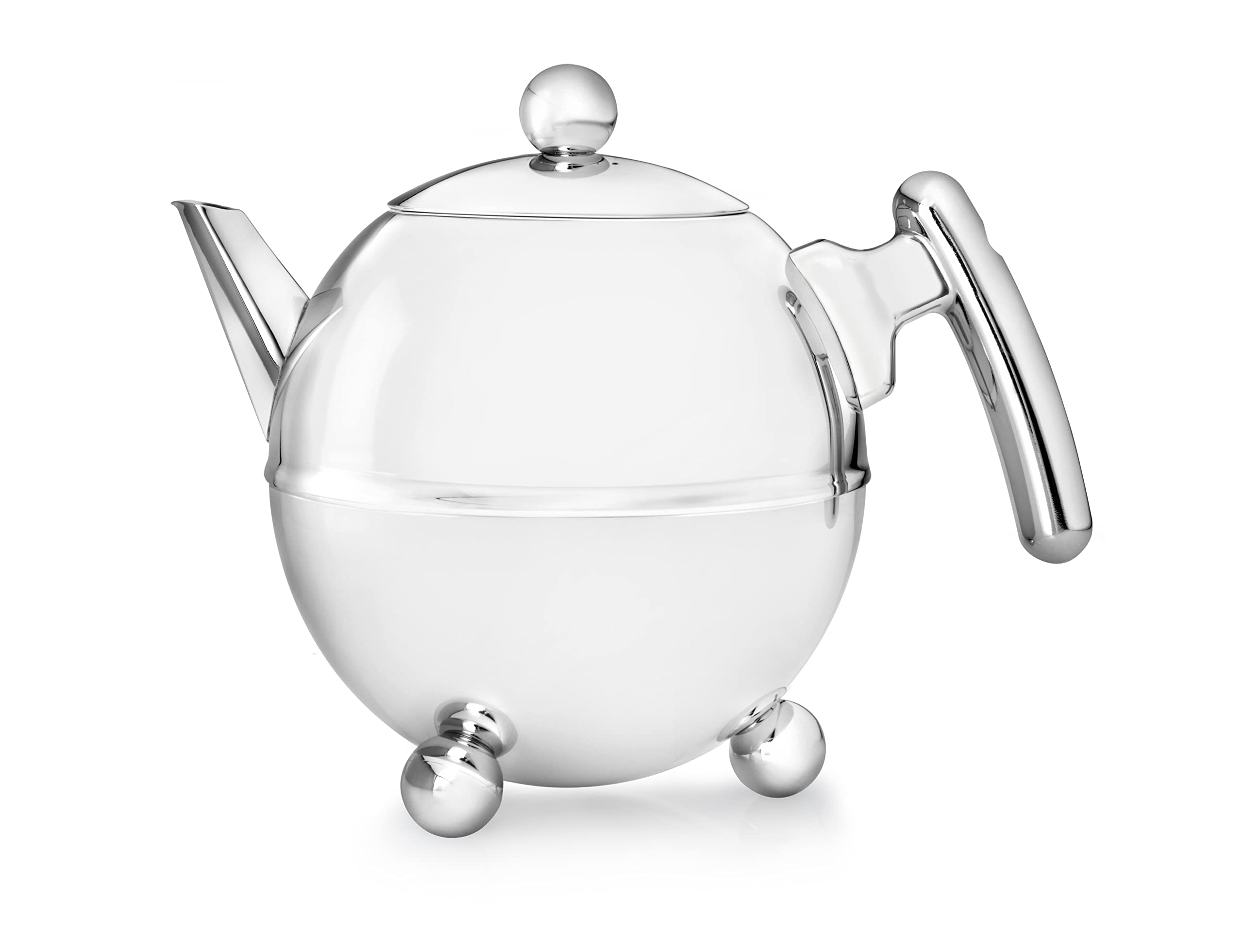 Bredemeijer Stainless Steel Teapot Bella Ronde 1.5L, Silver, Chrome Fittings