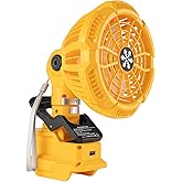 Lxljiad Portable Cordless 3 speeds Fan For Dewalt 20V/60V Lithium-Ion Battery Powered, with USB Charging Port, and for Bedroom,Outdoor,Camping and Job Site(Battery not included)