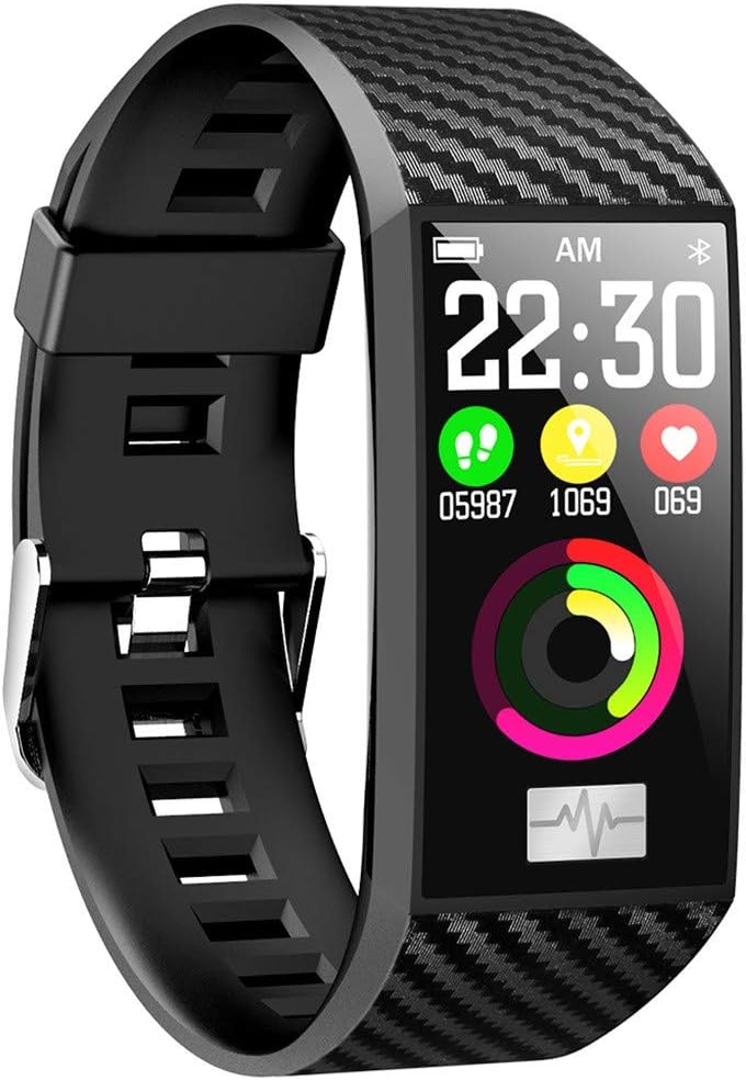 Fuibo Smartwatch FitnessTracker, 1.14 Zoll Bunte Anzeige Bluetooth EKG