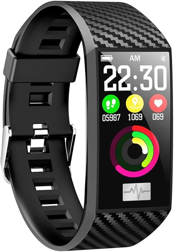 Fuibo Smartwatch FitnessTracker, 1.14 Zoll Bunte Anzeige Bluetooth EKG