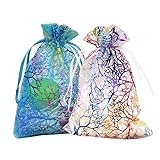 BoNaYuanDa 50pcs Coralline Organza Jewelry bags Candy Pouch Party Wedding Favor Gift Bag 2 Colors