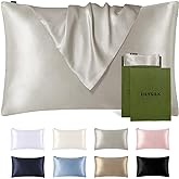 LILYSILK Silk Pillowcase for Hair and Skin Standard-100% Mulberry Silk 19 Momme Both Sides Silk Bed Pillow Cover with Hidden 