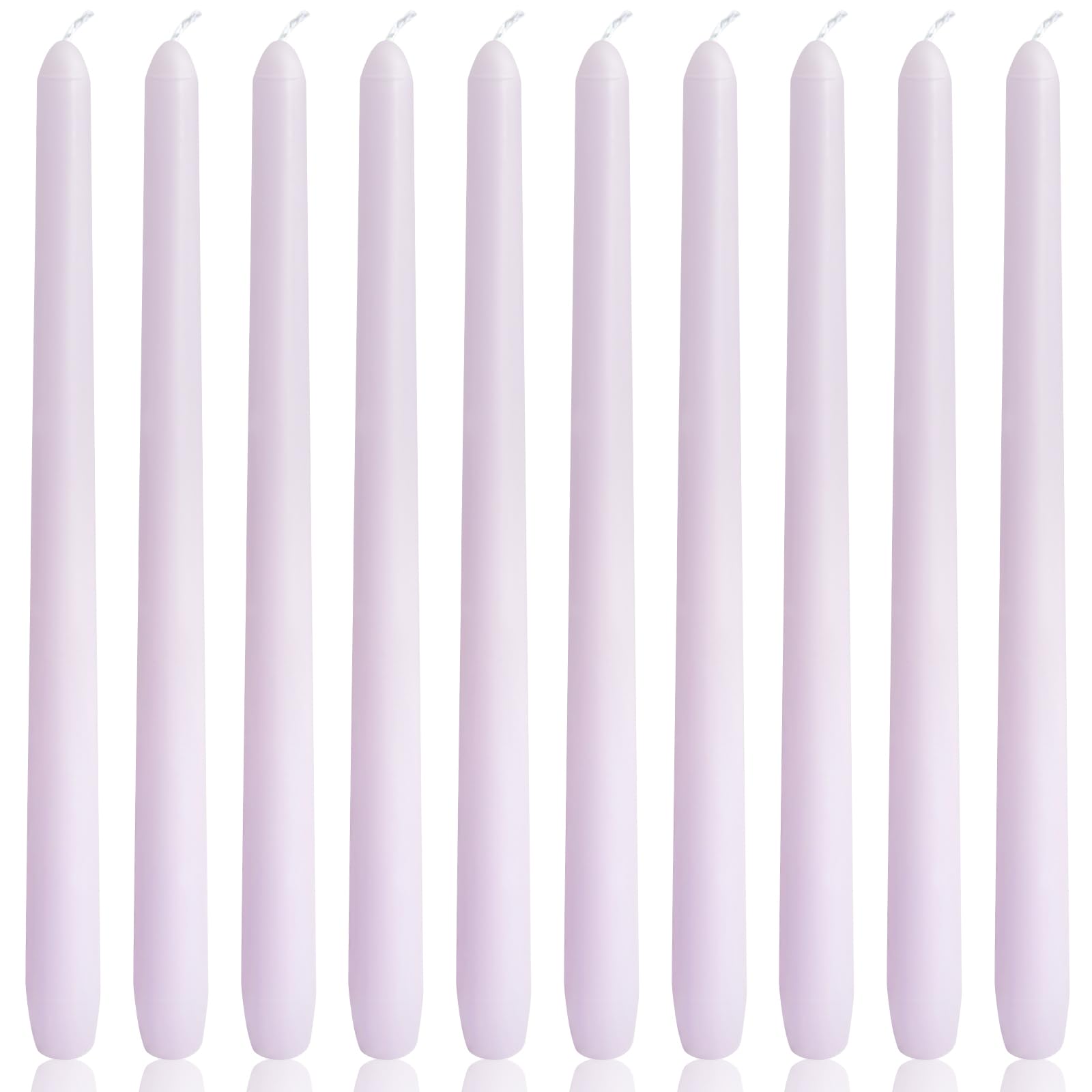 Photo 1 of 10 Inch Pale Purple Taper Candles, 10 Pack Unscented Candlesticks for Dinner Wedding Christmas Seasonal Celebration and Home Decoration