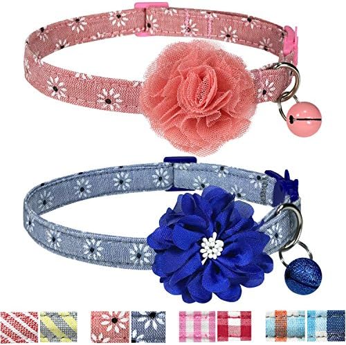 Pet Rejoir 5 Patterns Christmas Dog Collars & 8 Designer Holiday Dog Collars- Neck 12~15", 15~19" and 19~25" Adjustable Collar for Small, Medium and Large Dogs