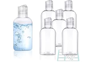 Kitchen GIMS Clear Plastic Empty Squeeze Bottles with Disc Top Caps 6 Pack 3.4 oz Travel Bottles TSA Approved Leak Proof Plastic Travel Bottles for Shampoo, Conditioner & Lotion