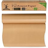 Unbleached Parchment Paper for Baking, 12 in x 240 ft, 240 Sq.ft, Baking Paper, Non-Stick Parchment Paper Roll for Baking, Co