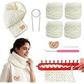 Yarniss Scarf Knitting Loom Kit,DIY Loom Kit with Plush Yarn for Beginner,Learn to Knit kit with Step by Step Video Tutorial