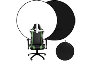RGTBANWPN Portable Black White Screen Chair, 57 in Screen Backdrop with Stand 2-in-1Double Sided Foldable Blackwhite Backgrou
