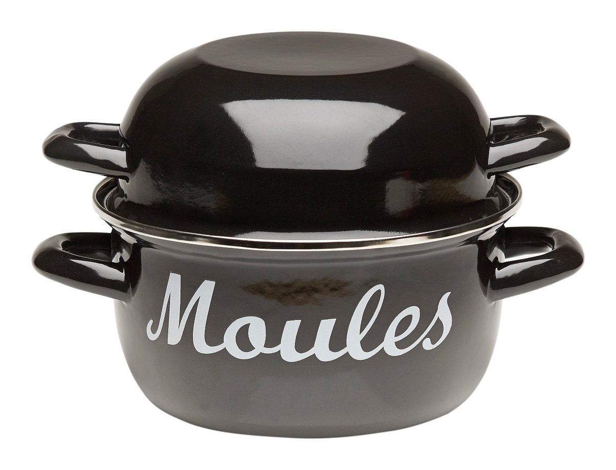 Enamel Mussel Pot with Lid for Shells 7" Buy Online in United Arab