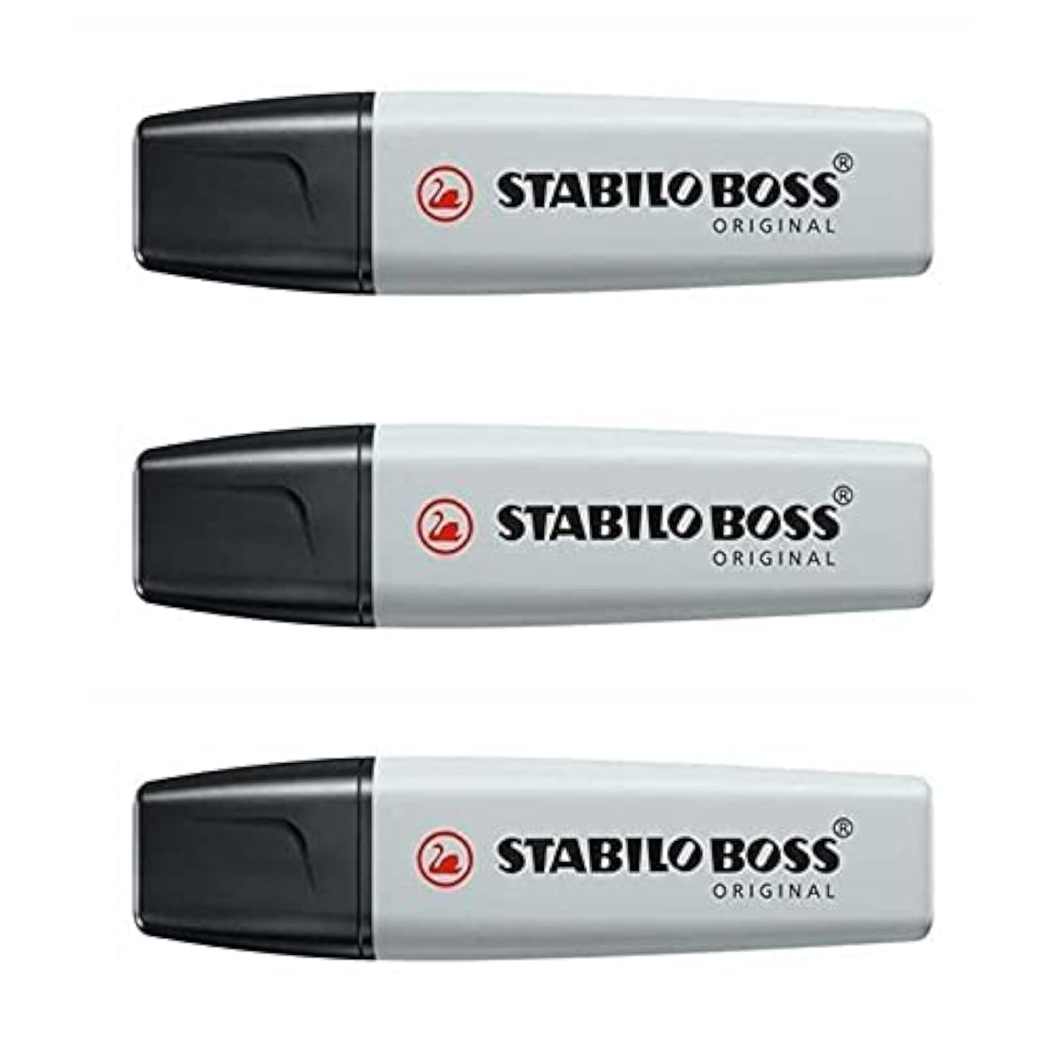 Stabilo, Boss Original, Pack of 3 Highlighters, Pastel, Chisel Tip 2-5 mm, Powder Grey