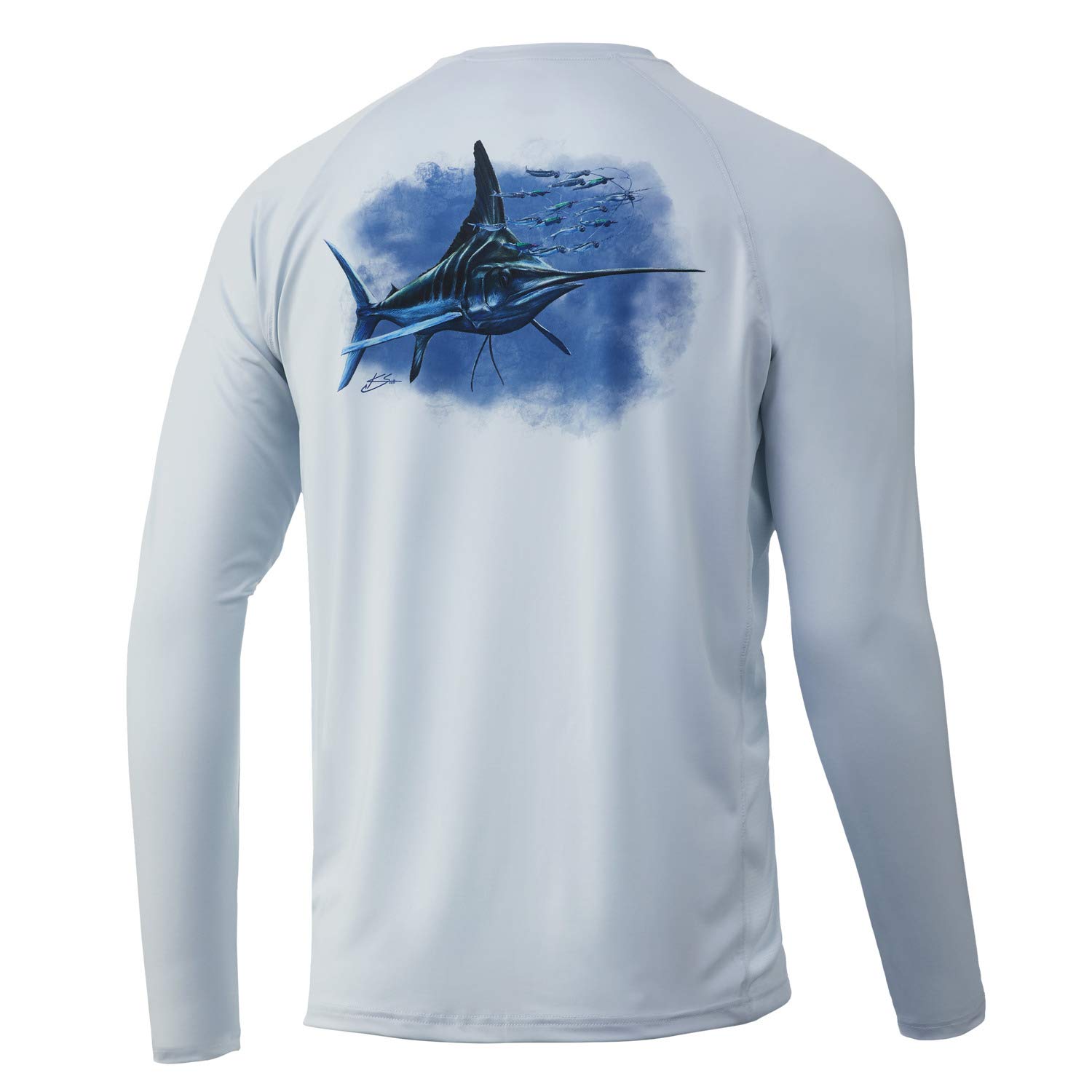 HUK Men's KC Pursuit Long Sleeve Sun Protecting Fishing Shirt, Midnight Magic-Plein Air, 3X-Large Image