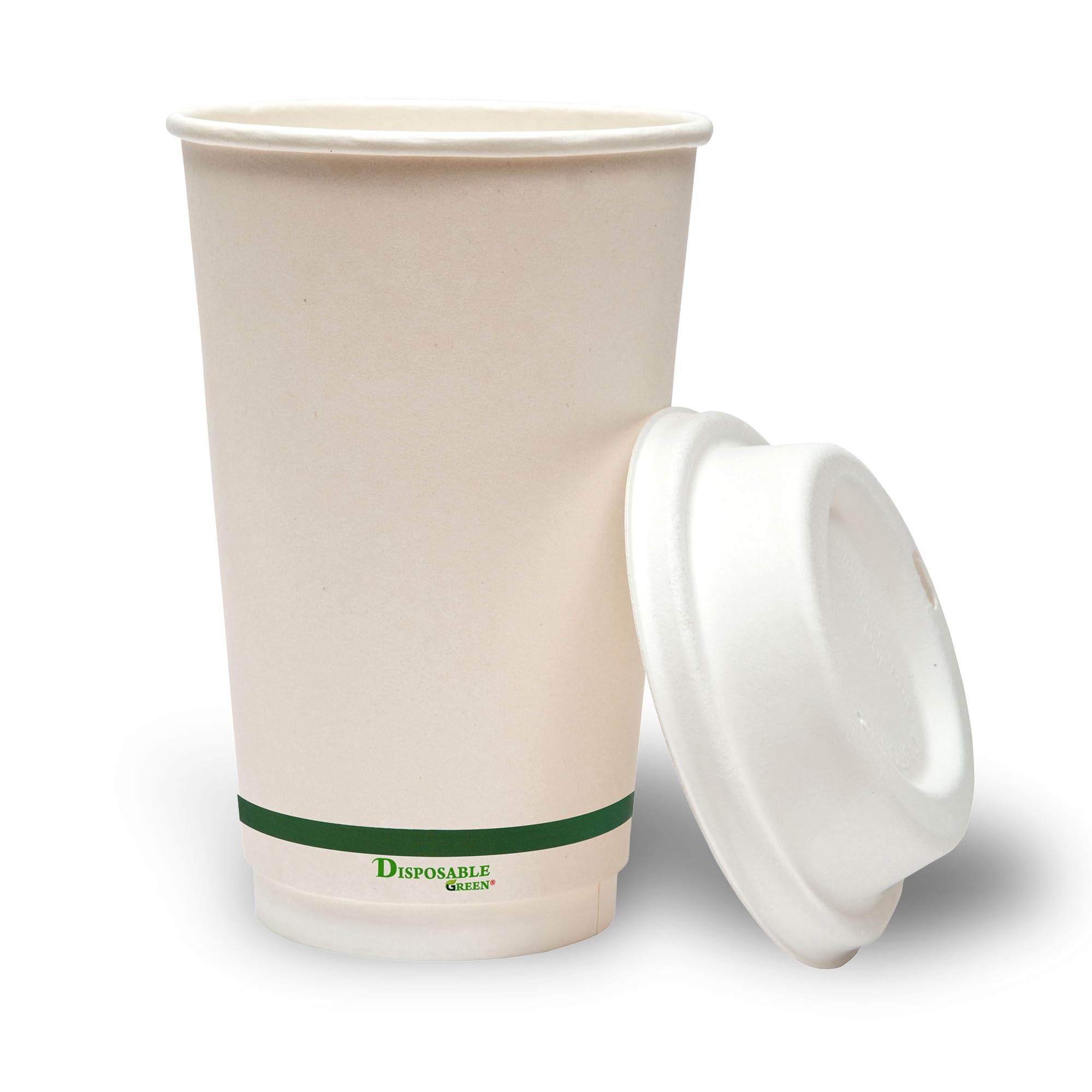 DISPOSABLE GREEN - NEXTGEN Coffee Cups, Double Wall Disposable Coffee Cups with Aqueous Lining, Takeaway Cups for Cold & Hot Drinks, Sturdy & Leak Proof Disposable Cup, 16 oz, 25 Pack