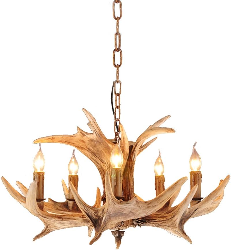 5 Head-American Country Antler Chandelier Living Room Dining Room Resin Chandelier bar Mediterranean Antlers European Creative Chandeliers