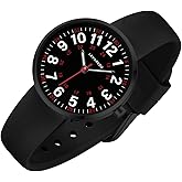Bomieux Smaller Nurse Watch for Nurses Doctors Women,Waterproof Analog Watches with Easy Read Luminous Dial,Military Time Watch with Japanese Quartz Movement,Second Hand, 12/24 Hours,Silicone Band