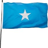 DANF Somalia Flag 3x5 Ft Thick Polyester | Fade Resistant, Brass Grommets, Canvas Header Somali Banners with 3 X 5 Feet
