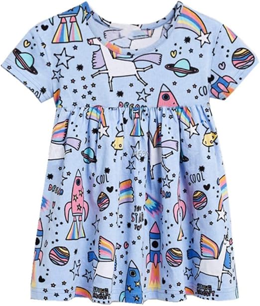 Vestidos de manga corta para niñas pequeñas Vestido de camiseta de ...