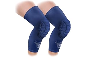 Bucwild Sports Knee Pads/Padded Compression Pro Knee Sleeves (1 Pair) Youth & Adult Sizes - Basketball Wrestling Volleyball Black White Red Blue