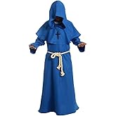 GOLDSTITCH Friar Medieval Hooded Monk Renaissance Priest Robe Costume Cosplay