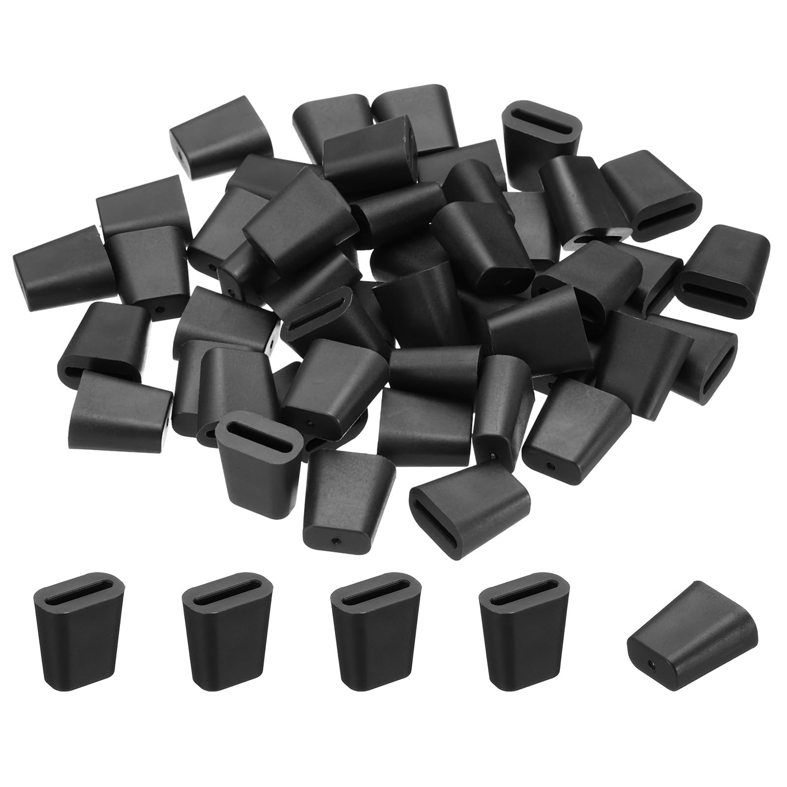 PATIKIL Kitchen Sink Rack Feet, 50 Pack Plastic Rack Bottom Protective Replacement Feet Wire Bumpers Protector for Sink Rack Bottom, Black