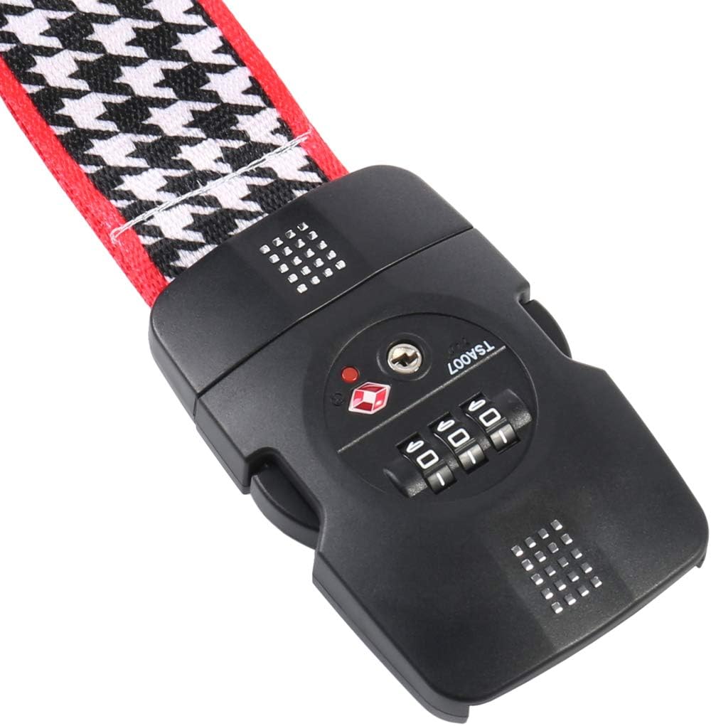 HIMREYLD TSA Luggage Strap with 3-Digital Lock Adjustable for Travel Suitcase 20 to 32 Inch, Cross 230 and 200 CM Long - Stripes - Image 5