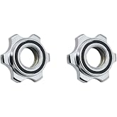 HAJXZH Barbell Spin-Lock Collars 2-Pack 25mm Hex Nut Anti-Slip Screw Collars for Weight Lifting, Compatible with Standard Barbell and Dumbbell Fitness Equipment