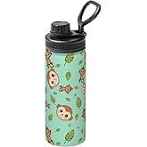Kids Water Bottle,Animal Monkey Insulated Stainless Steel Vacuum Wide Mouth Sports Leak Proof Travel Travel Mugs for Girls Boys 18 Oz
